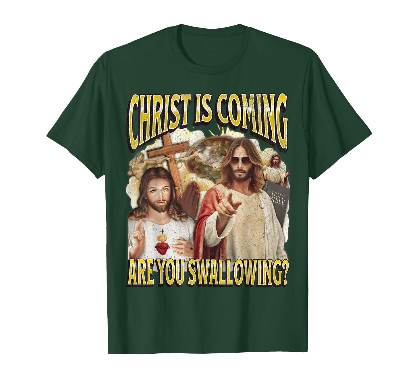 Christ Is Coming Funny Offensive Jesus Adult Humor Bootleg T-Shirt
