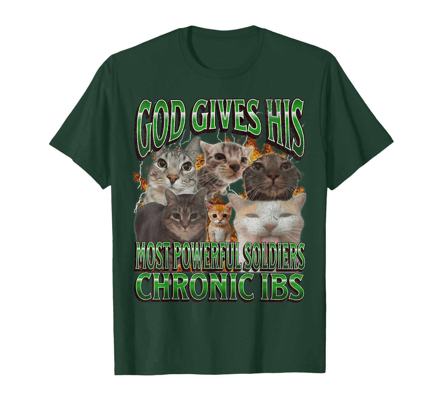 God Gives His Most Powerful IBS Funny Cat Meme Bootleg T-Shirt