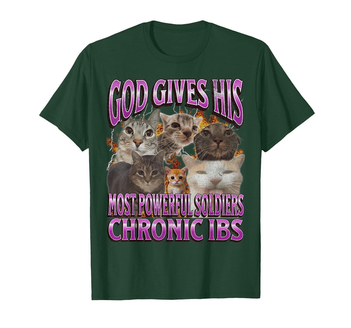 God Gives His Most Powerful IBS Funny Cat Meme Bootleg T-Shirt