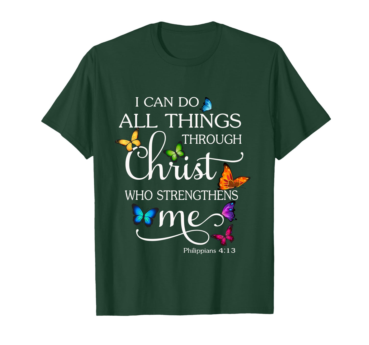 I Can Do All Things Through Christ Butterfly Art - Religious Long Sleeve T-Shirt