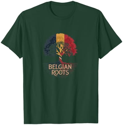 Belgian Roots - Belgium Flag Colors Family Tree Souvenir T-Shirt - T-Shirt | Forest
