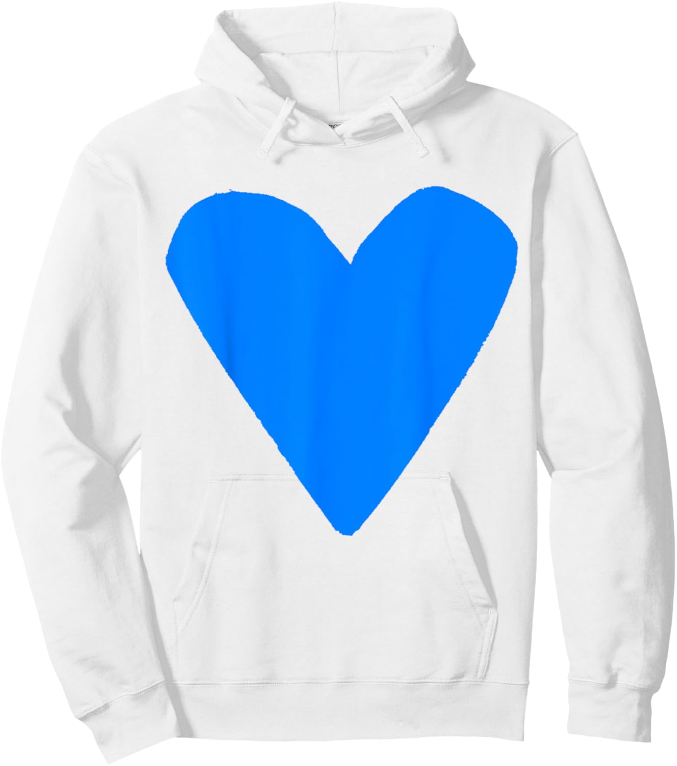 Blue Heart White Hoodie - Hoodie | White