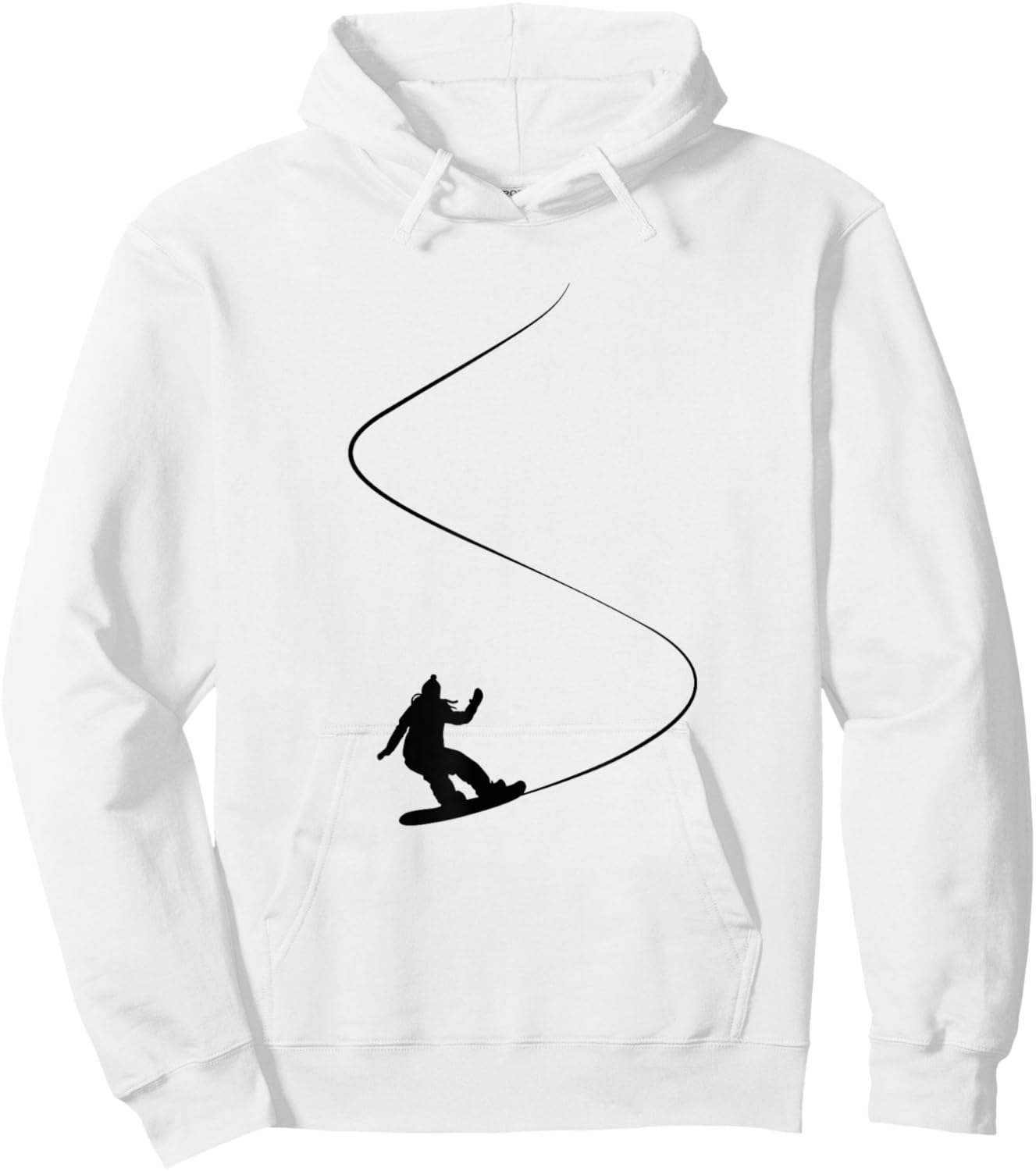 Drawn Simple Snowboard Girl Hoodie - Hoodie | White