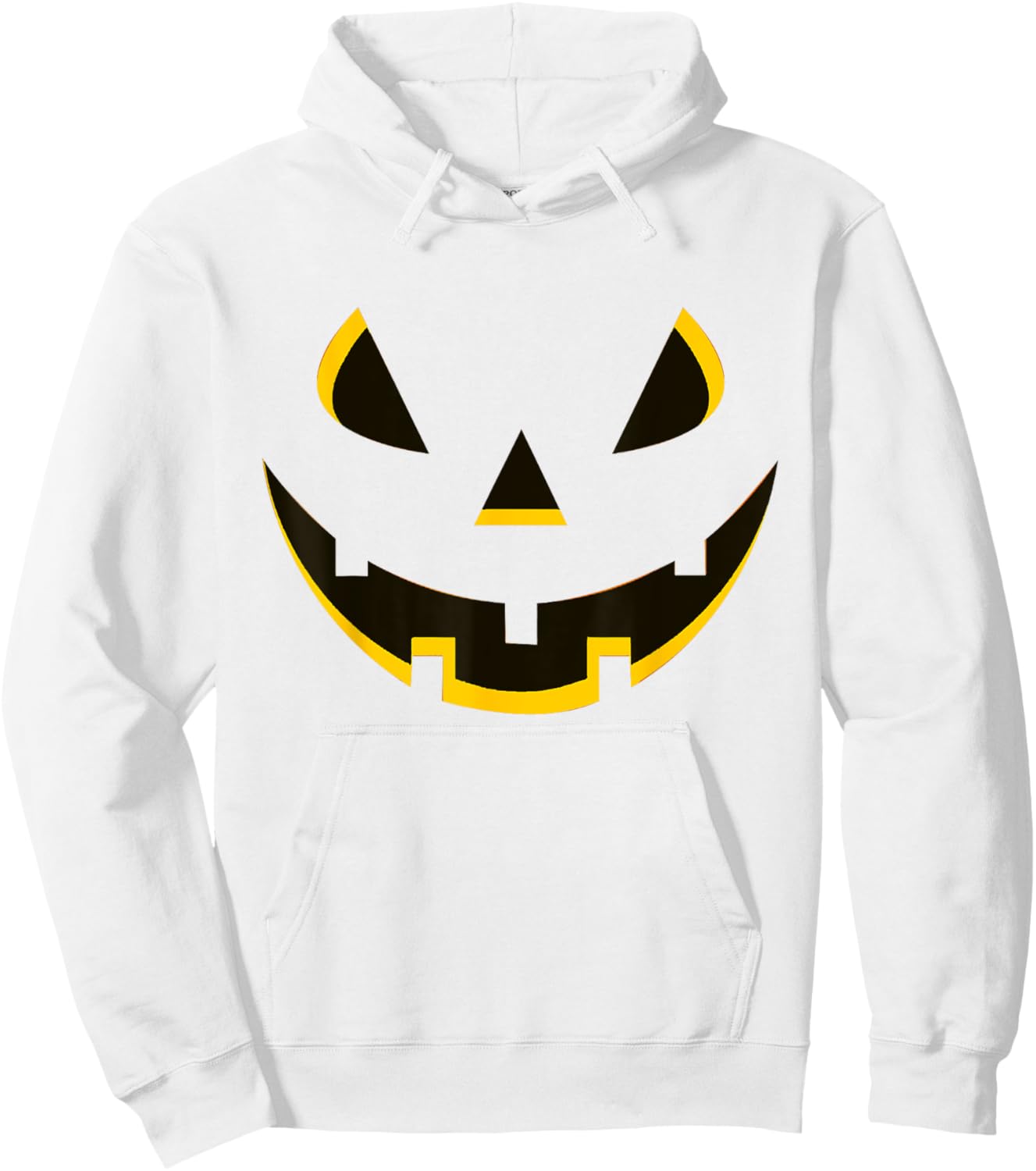 Funny Simple Lazy Halloween Pumpkin Face Costume Men Women Hoodie - Hoodie | White
