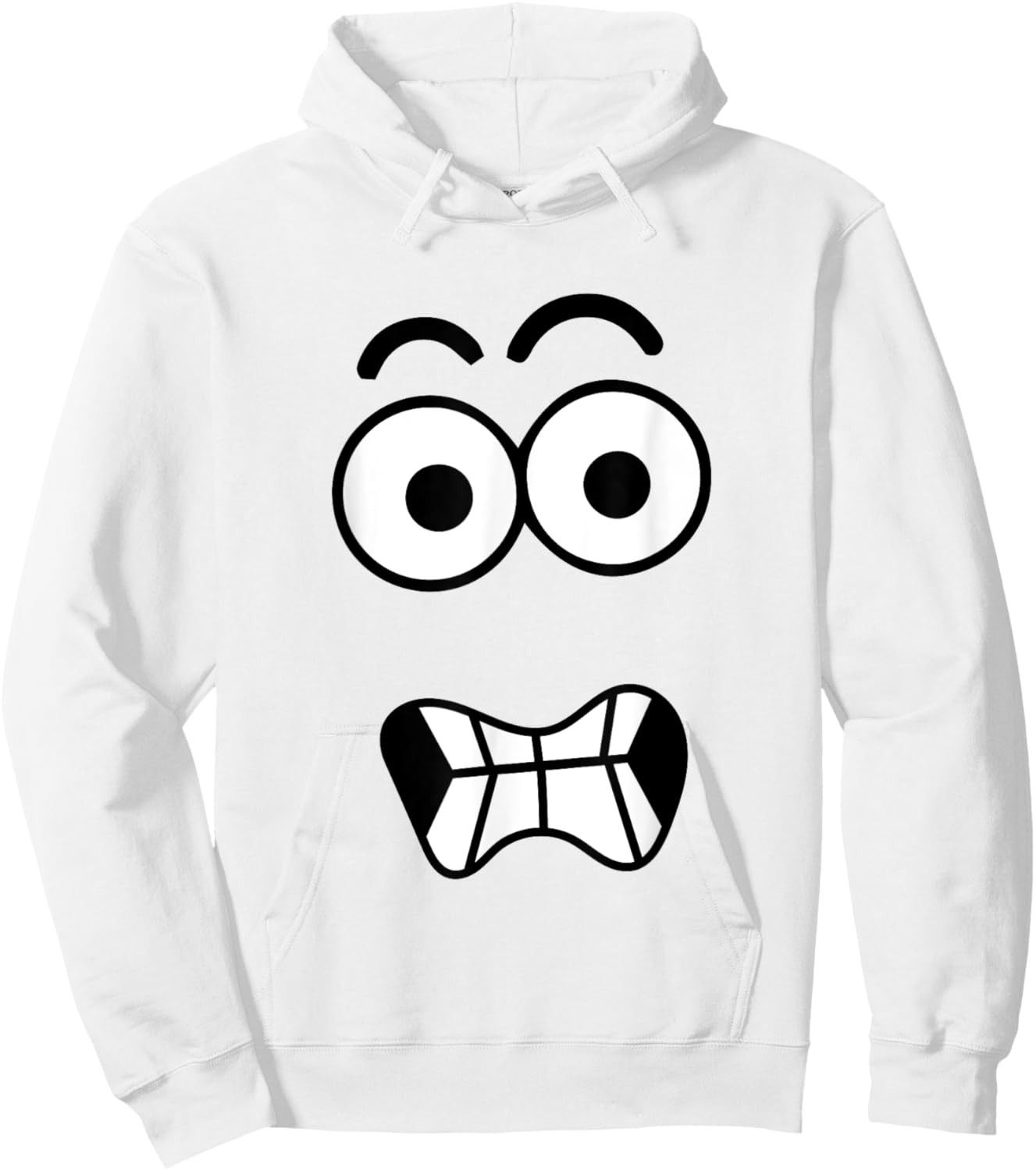 Funny Carrot Face Spooky Eyes Cracked Smile Halloween Hoodie - Hoodie | White