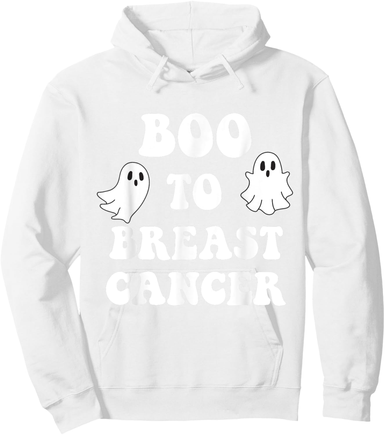 Boo to Breast Cancer Awareness Month Pink Ribbon Women Hoodie - Hoodie | White