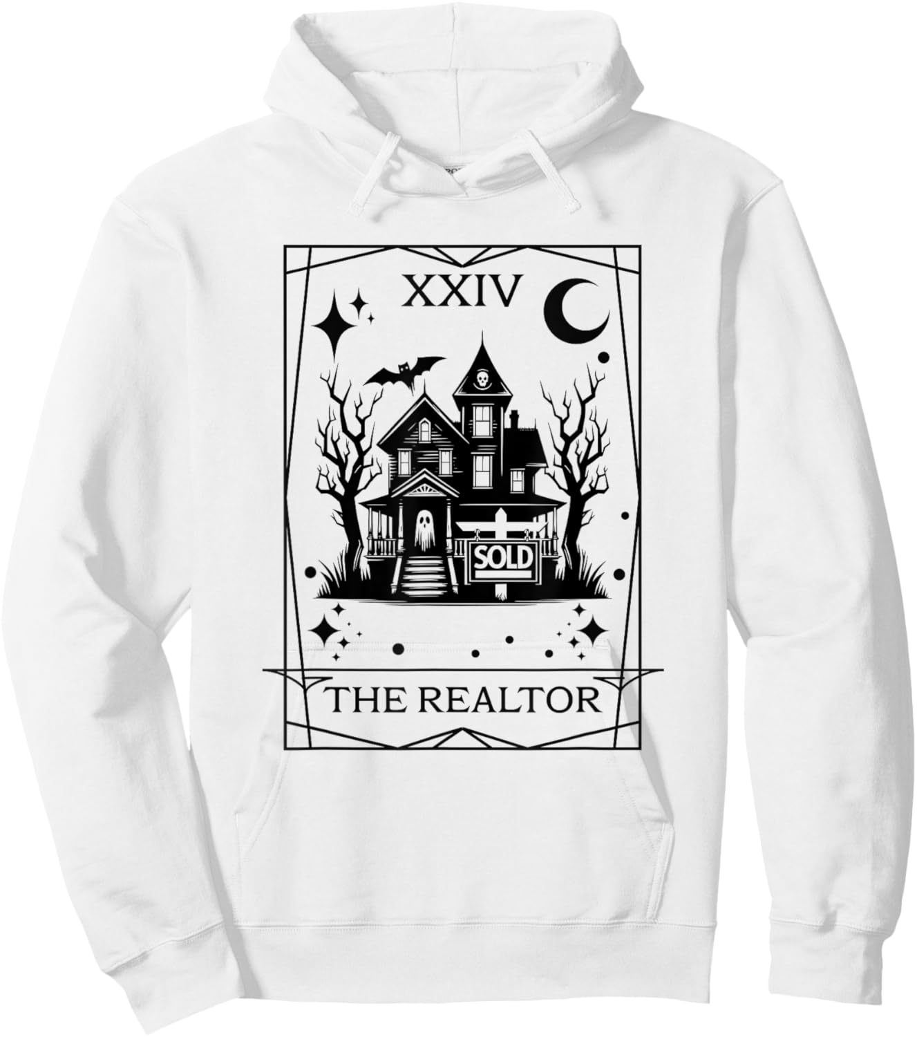 The Realtor Tarot Card Funny Halloween Real Estate Goth Hoodie - Hoodie | White