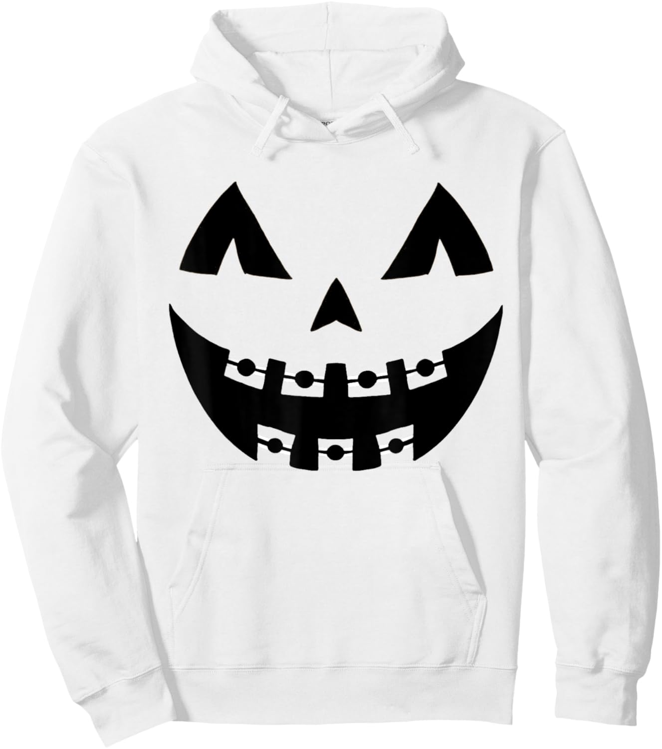 Halloween Jack O Lantern Face Pumpkin Braces Orthodontics Hoodie - Hoodie | White