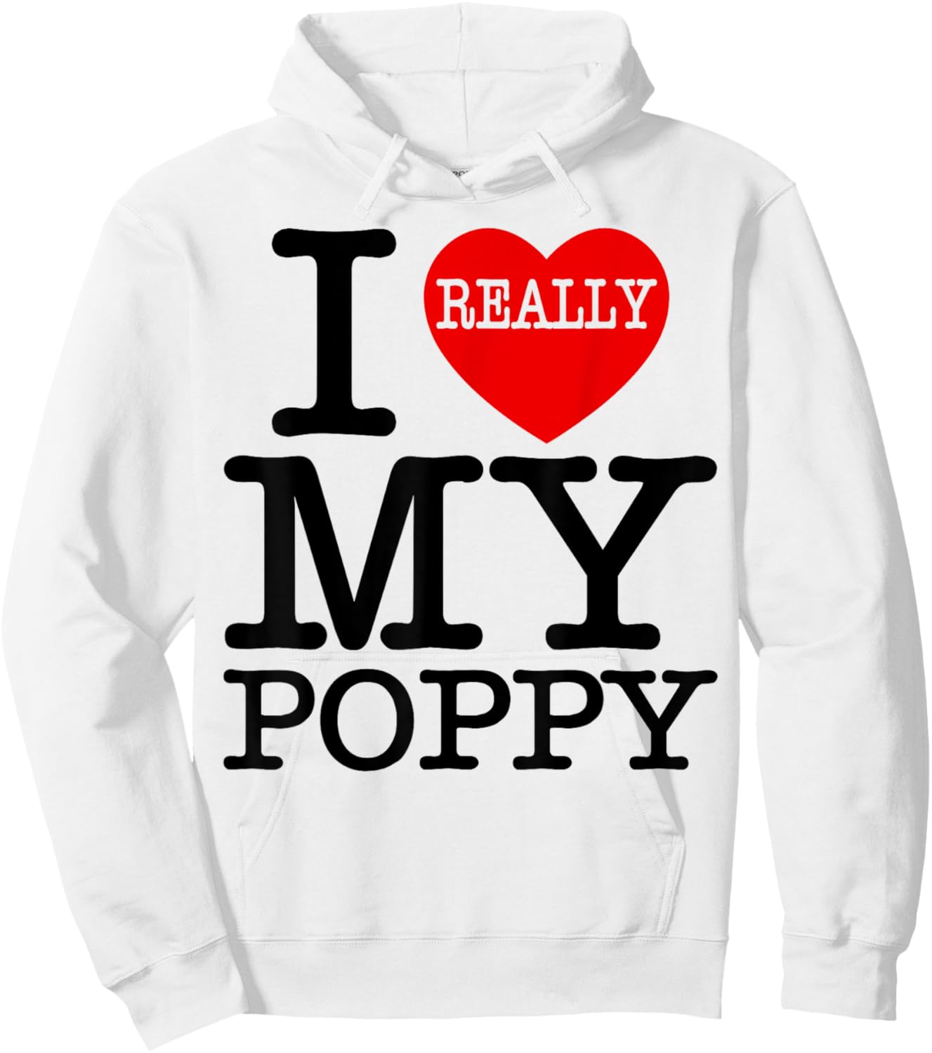 Fun I Heart My Poppy I Love My Poppy Grandpa Grandparent Day Hoodie - Hoodie | White