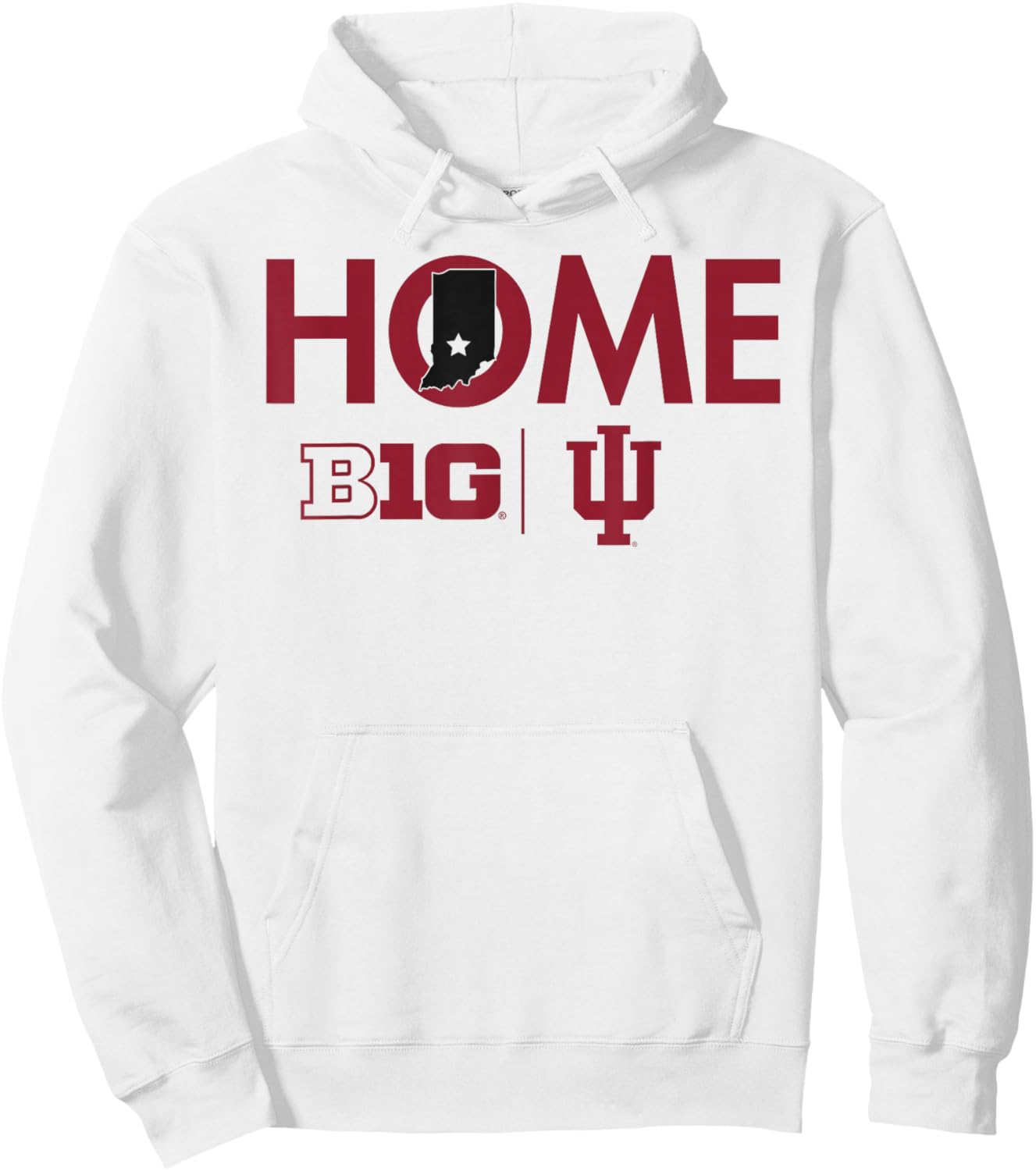 Indiana Hoosiers Big 10 Home White Officially Licensed Hoodie - Hoodie | White