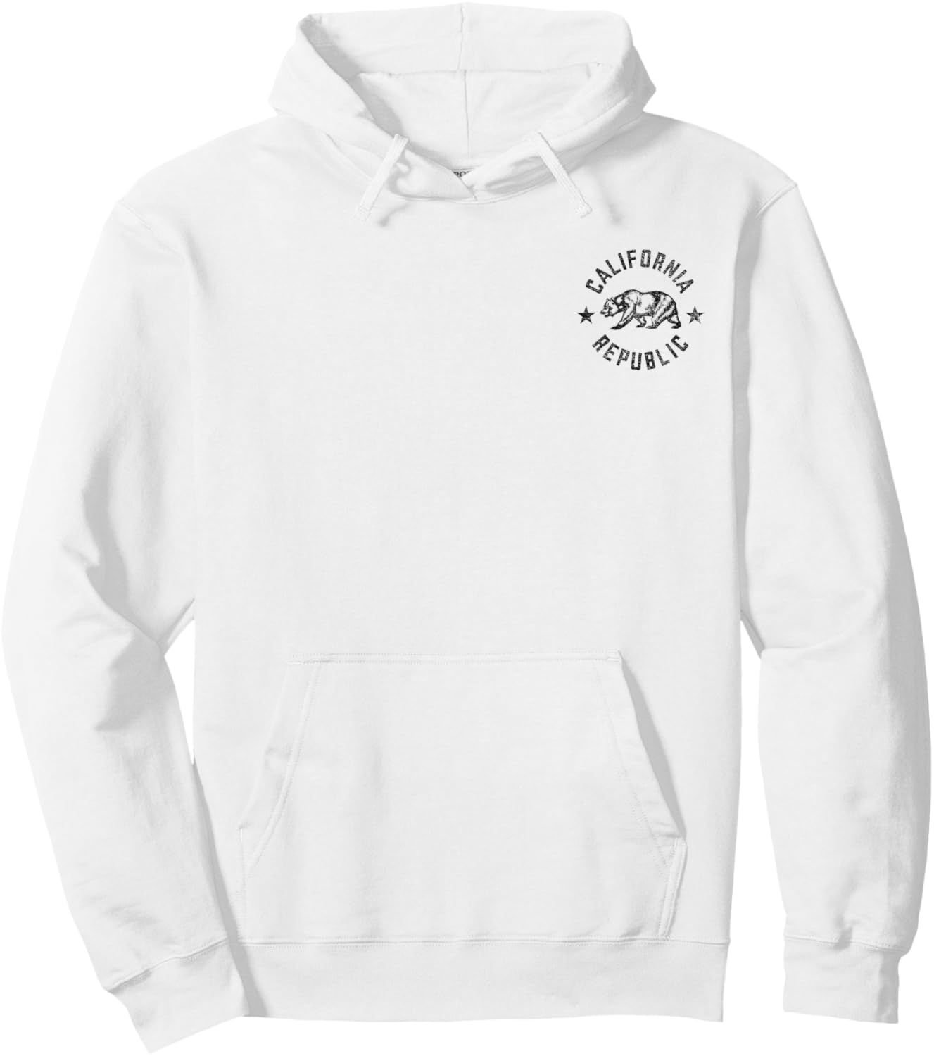 California Republic State Flag Grizzly Bear Hoodie - Hoodie | White