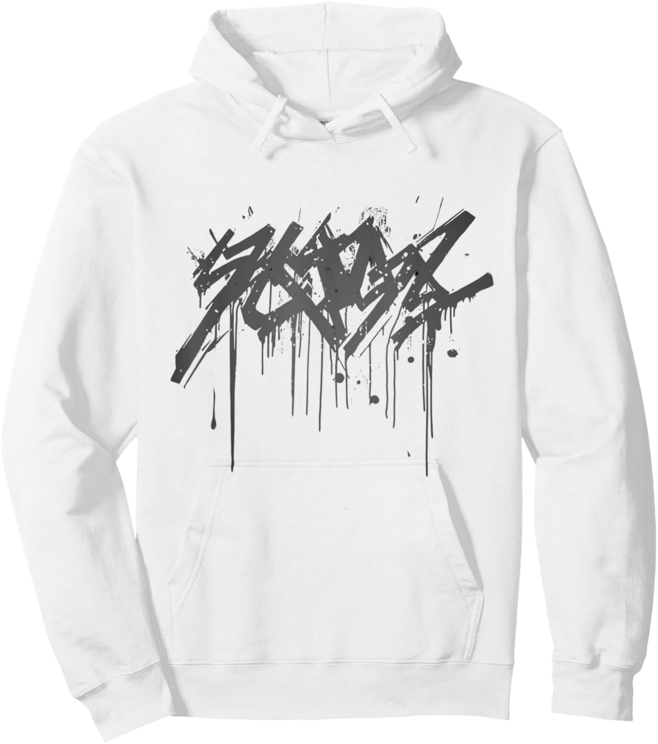 Abstract Graffiti - Black Spray Paint Graffiti Graphic Hoodie - Hoodie | White