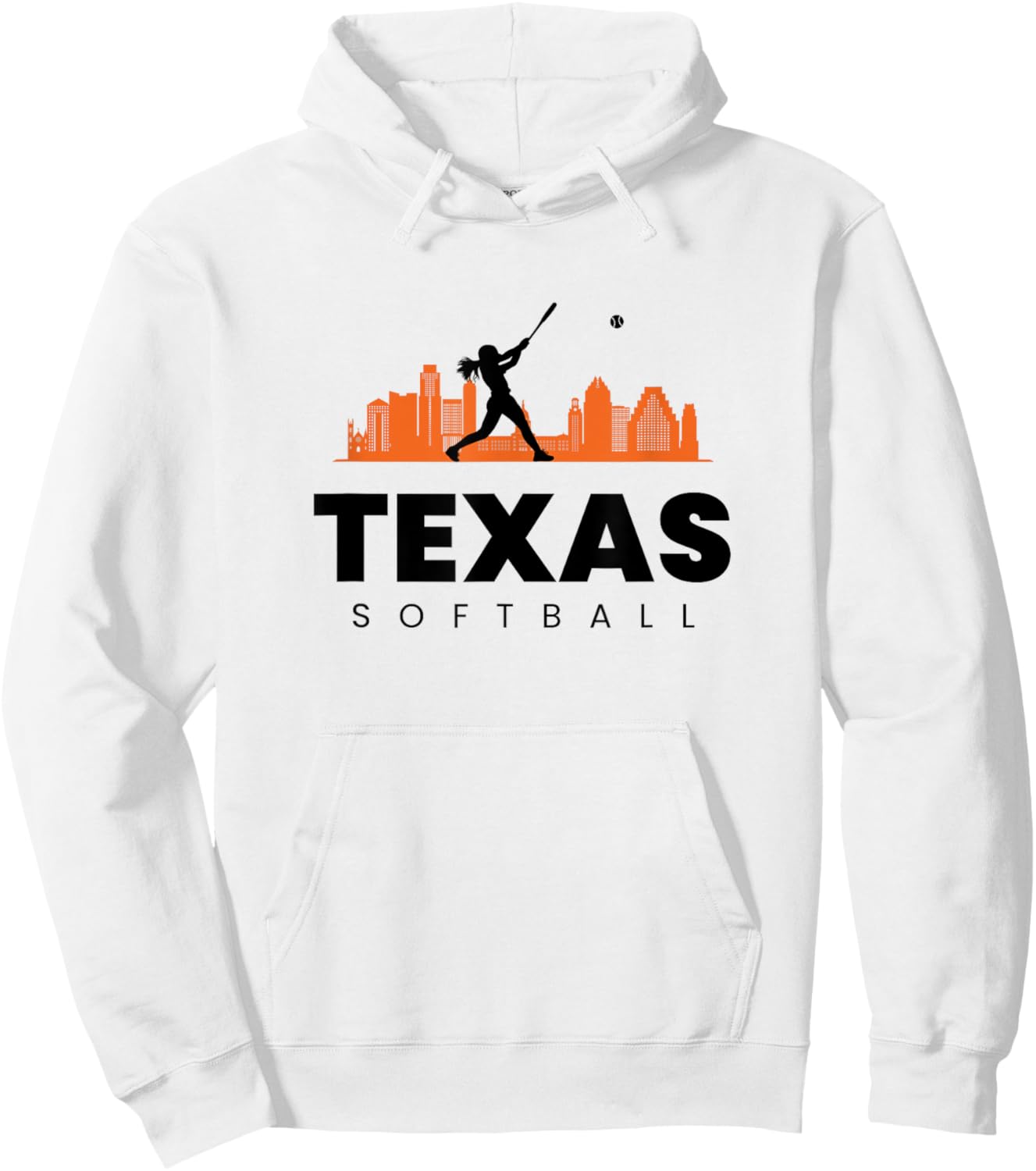 Texas Softball Vintage Minimalist City Retro Softball Lover Hoodie - Hoodie | White