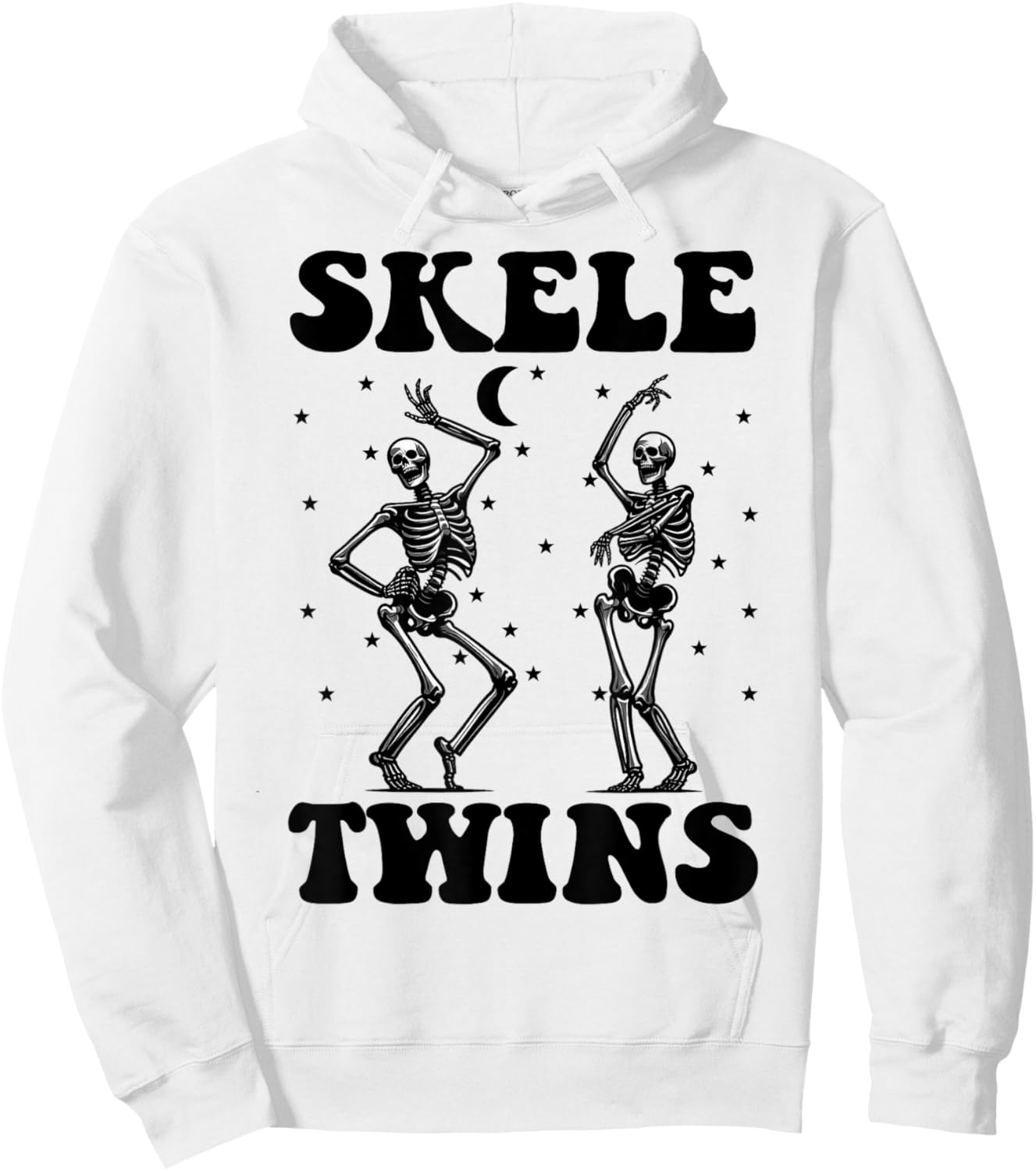 Twins Halloween Matching Skeletwins Funny Dancing Skeletons Hoodie - Hoodie | White