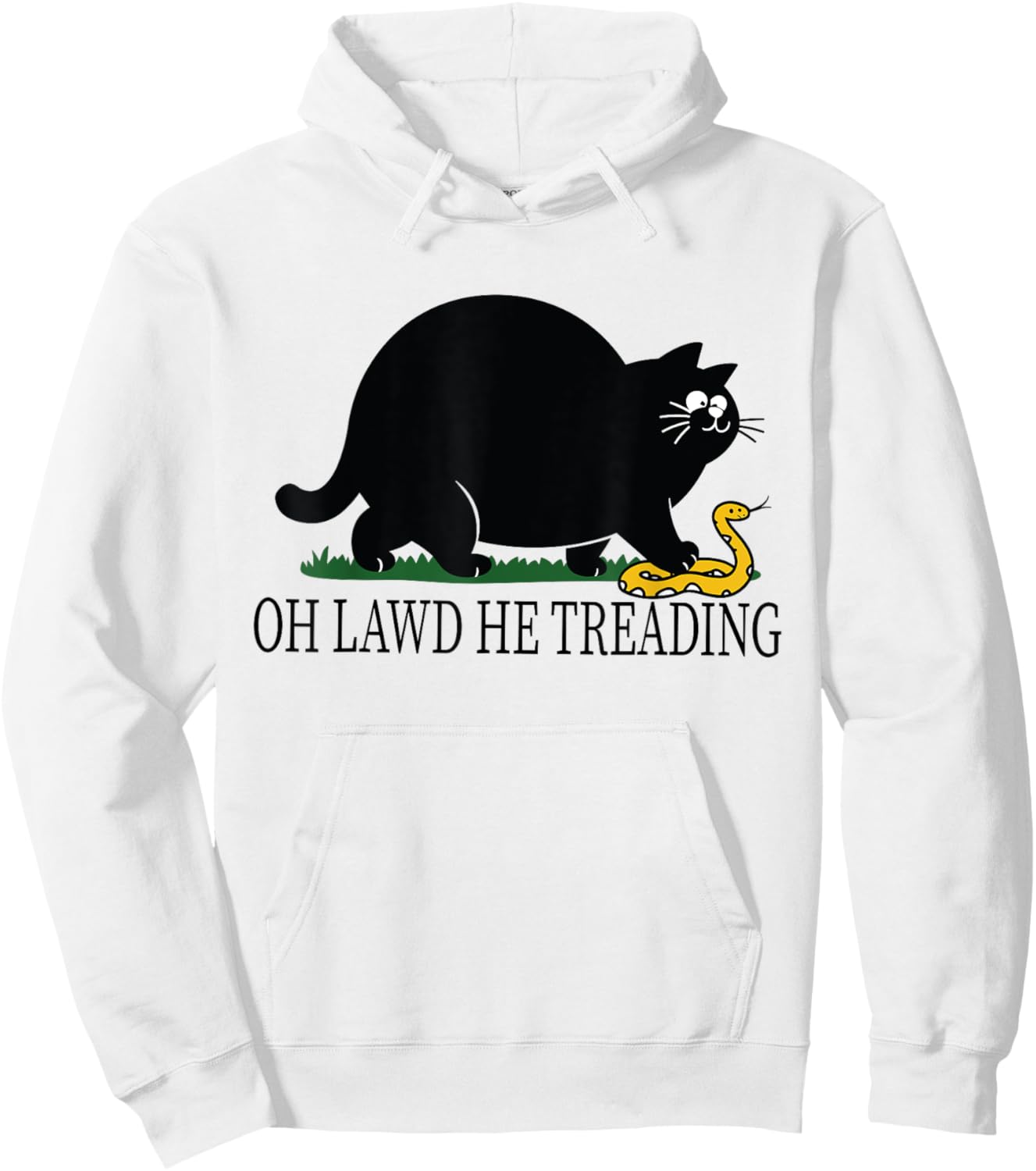 OH LAWD HE TREADING-FUNNY CAT Men Women Hoodie - Hoodie | White