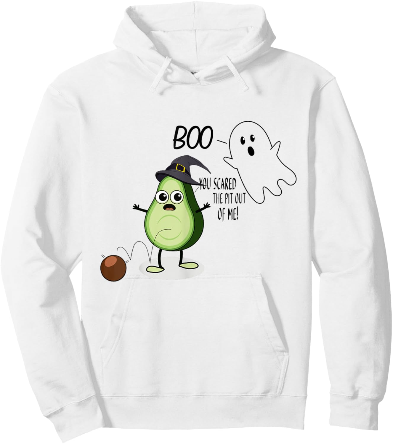 Boo You Scared The Pit Out Of Me Funny Halloween Ghost Hoodie - Hoodie | White