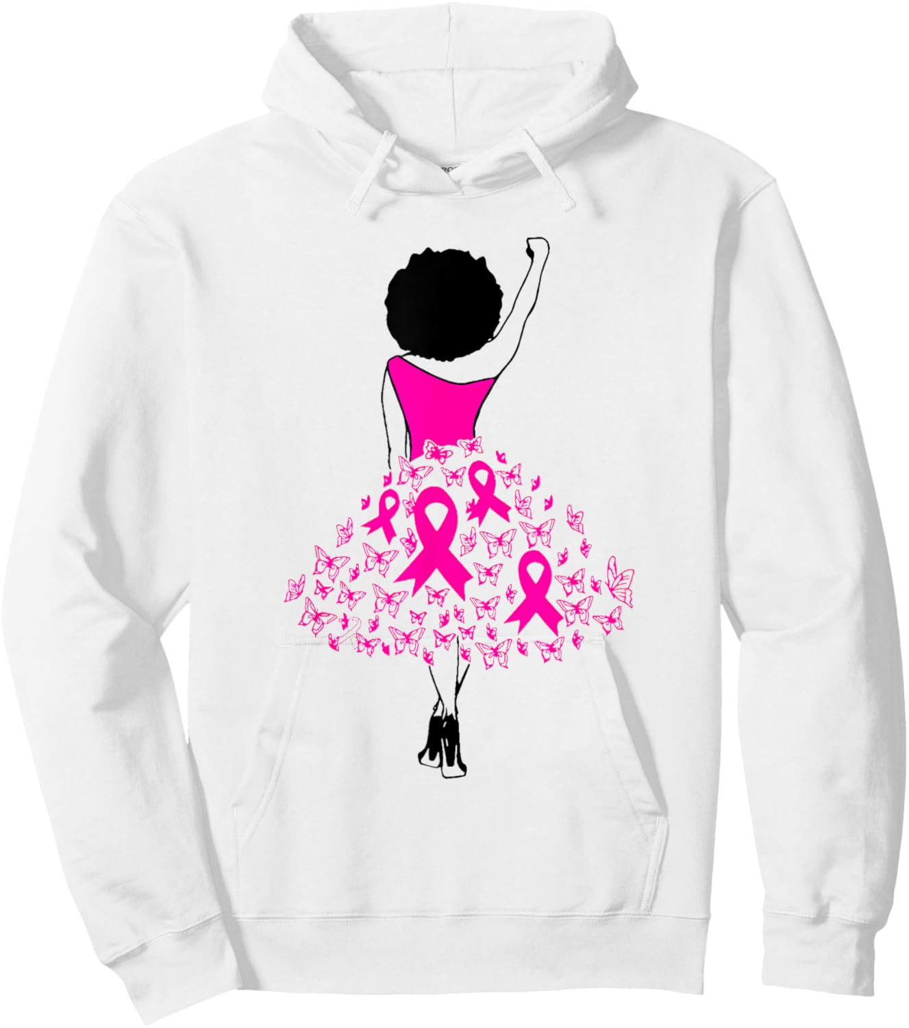 Fight Breast Cancer Warrior Pink Ribbon Women Hoodie - Hoodie | White