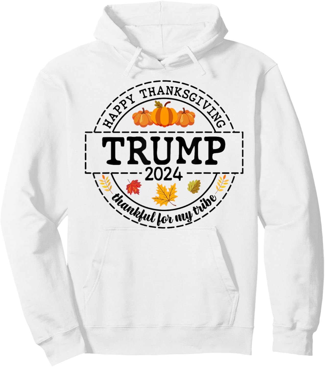 Happy Thanksgiving Trump 2024 Meme Trump Turkey Trumpkin Pie Hoodie - Hoodie | White