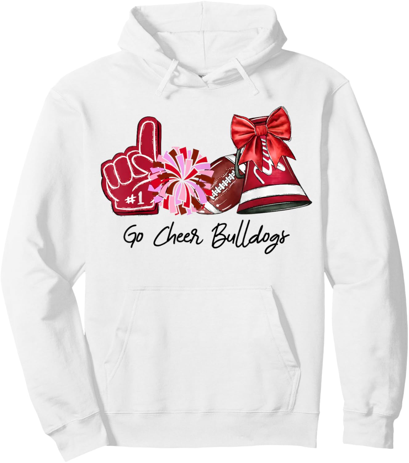 Go Cheer Bulldogs Sports Name Gifts Men Women Boy Girl Hoodie - Hoodie | White
