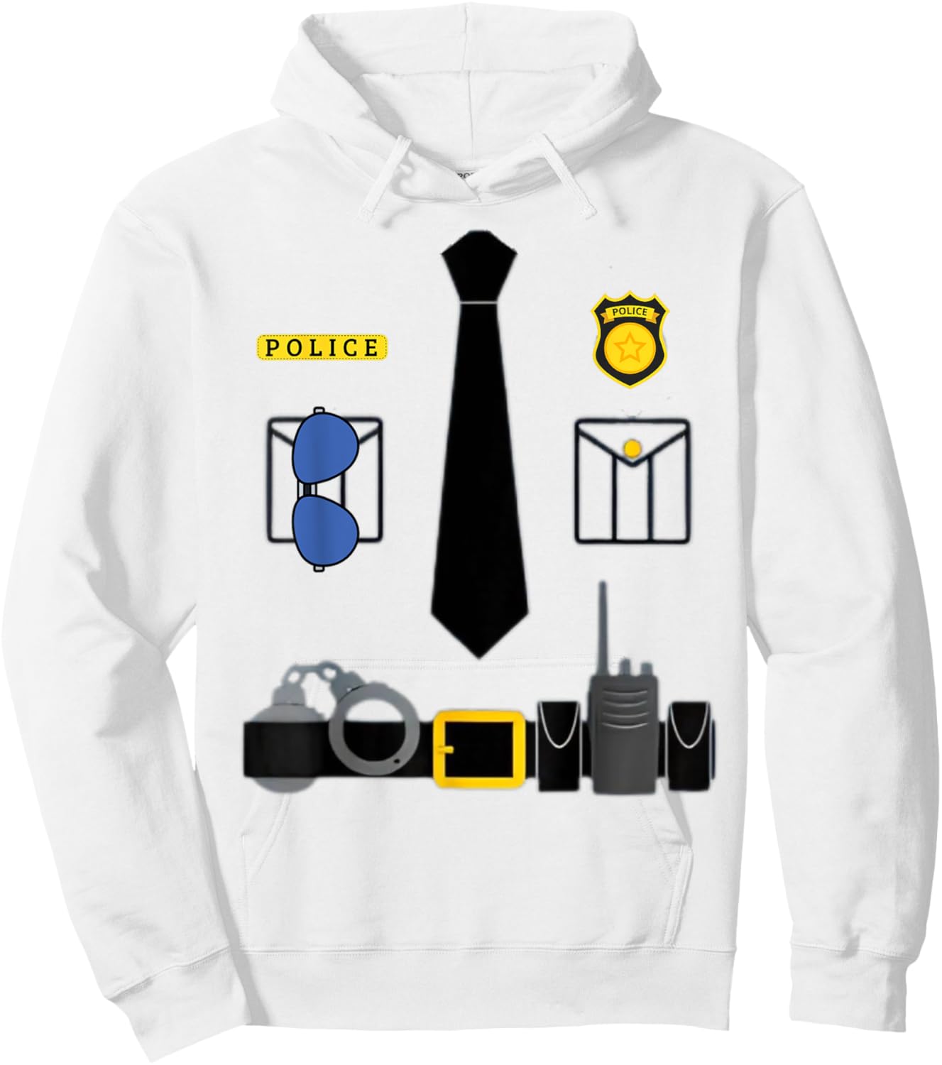 Halloween Policeman Costume Halloween Police Officer Costume Hoodie - Hoodie | White