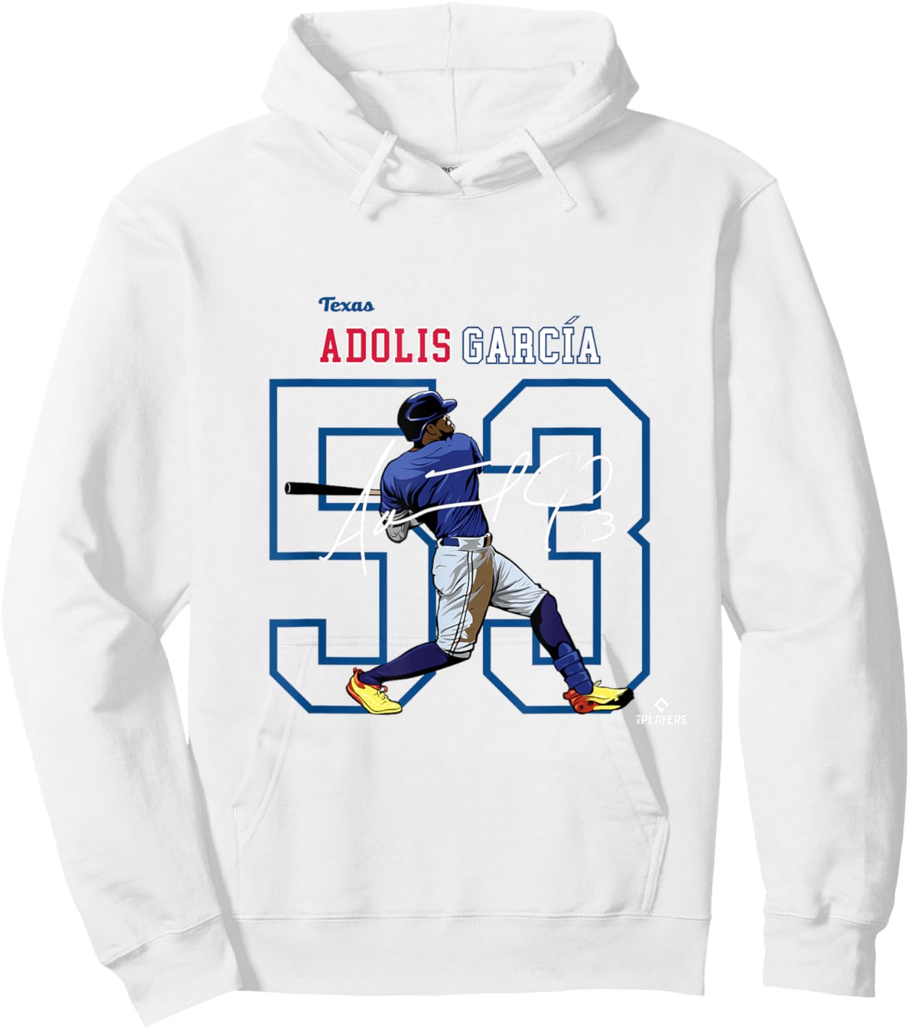 License Champs Adolis Garcia | Texas Baseball Players | MLBAGA3004 Hoodie - Hoodie | White