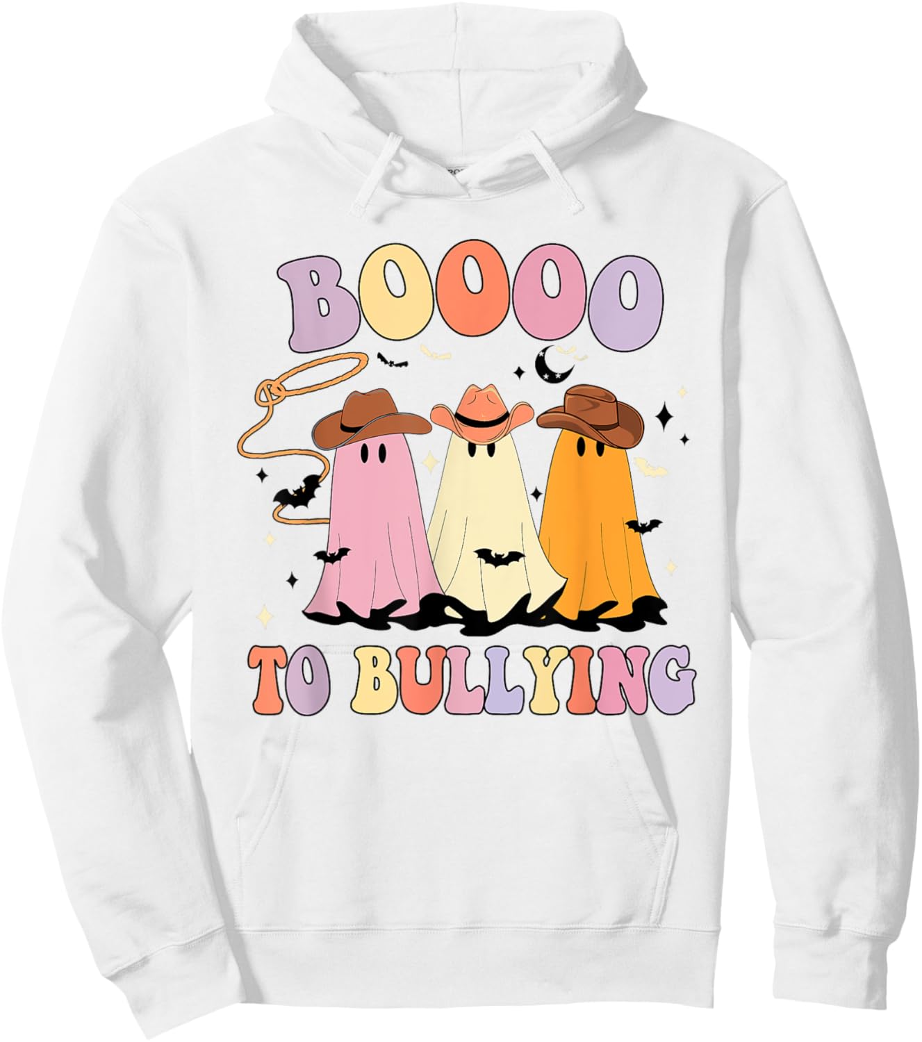 Boo To Bullying Cowboy Anti Bullying Ghost Unity Day Orange Hoodie - Hoodie | White