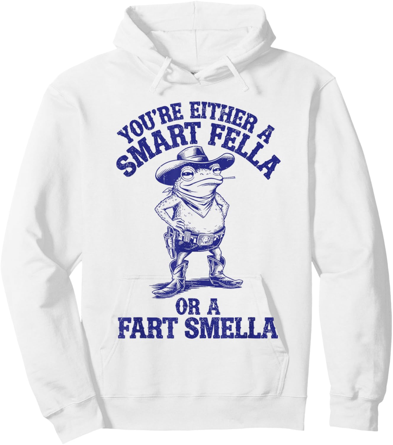 You're Either A Smart Fella Or A Fart Smella Funny Frog Hoodie - Hoodie | White