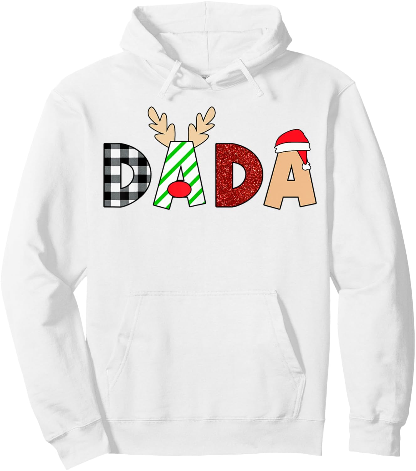 Dada Santa Christmas Family Matching Pajamas Mama Xmas Hoodie - Hoodie | White