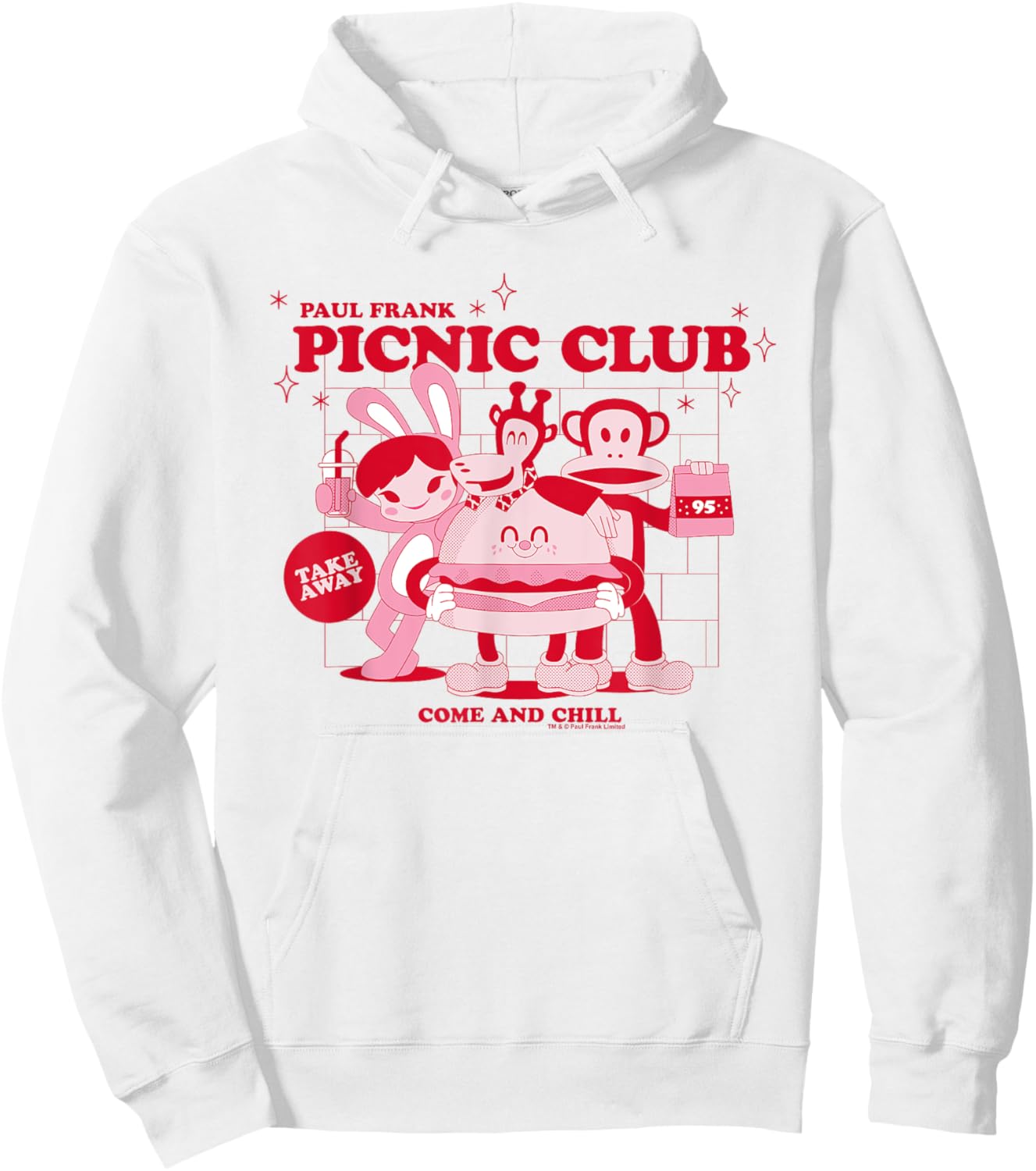 Paul Frank Diner Picnic Club Takeaway Julius Monkey & Co Hoodie - Hoodie | White