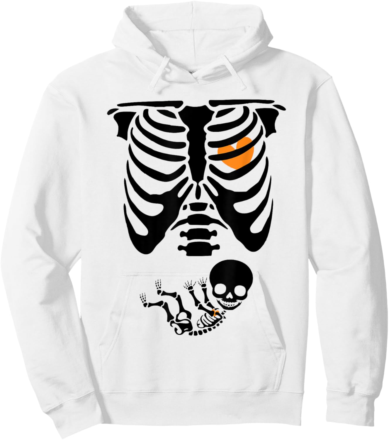 Skeleton Pregnancy Halloween Spooky Mom To Be Baby Reveal Hoodie - Hoodie | White
