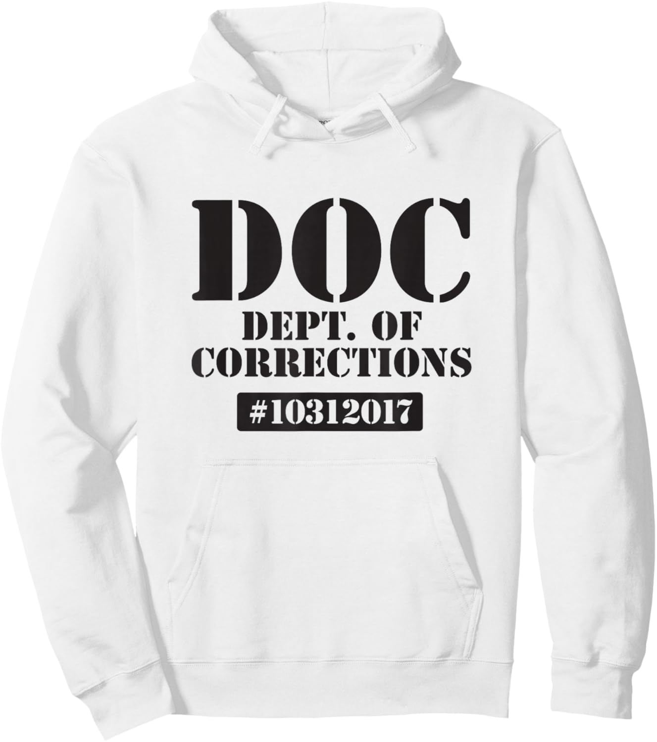 Dept of Corrections Halloween Jail Inmate Prisoner Costume Hoodie - Hoodie | White