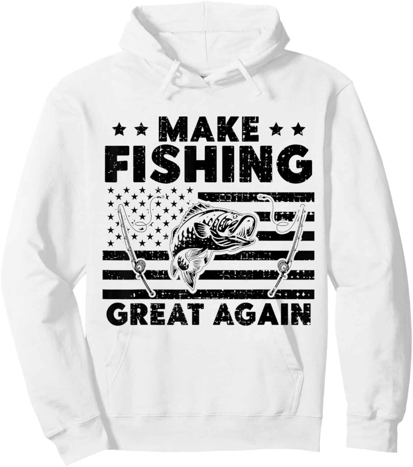 Make Fishing Great Again, Funny Fisherman Trump Gifts Hoodie - Hoodie | White