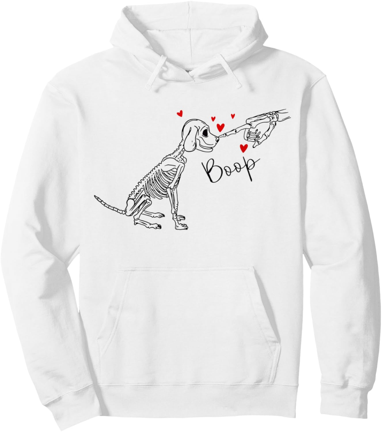 Dog Skeleton Boop Dog Funny Halloween Girl Men Women Hoodie - Hoodie | White