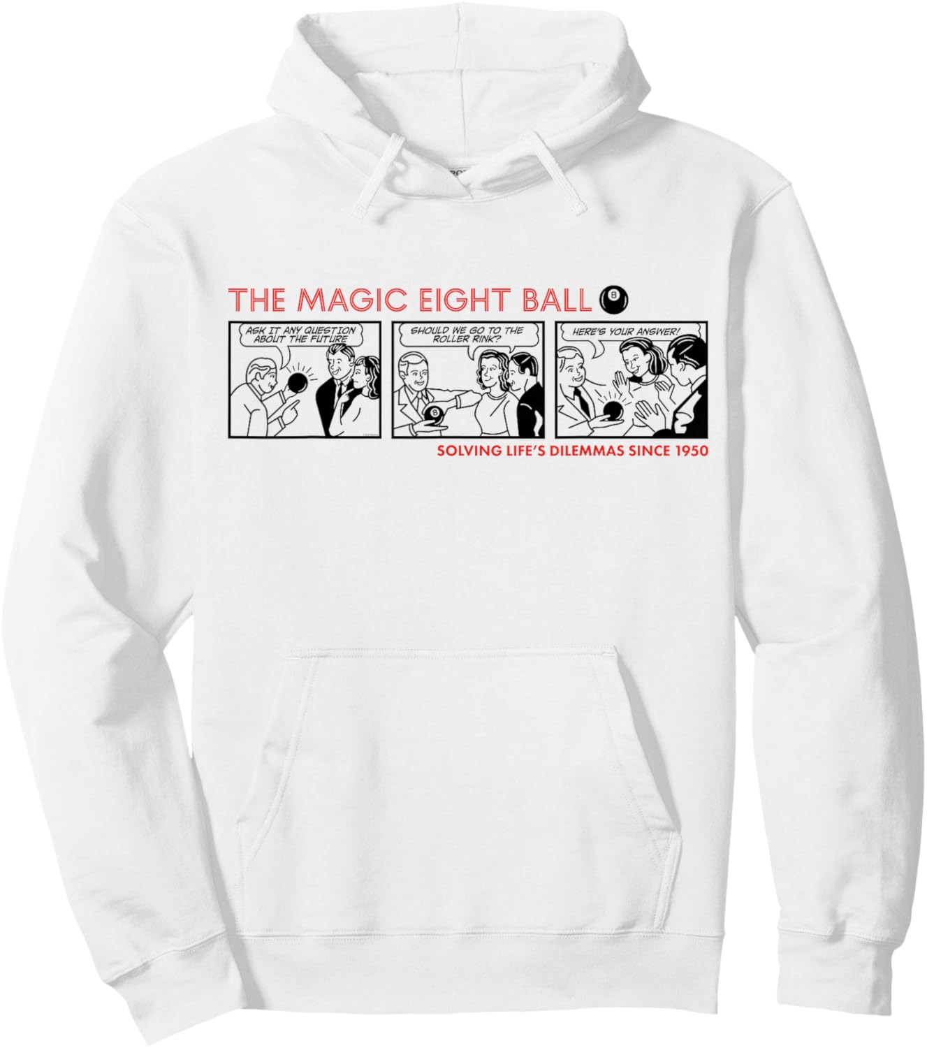 Magic 8 Ball Vintage Comic Panels Hoodie - Hoodie | White