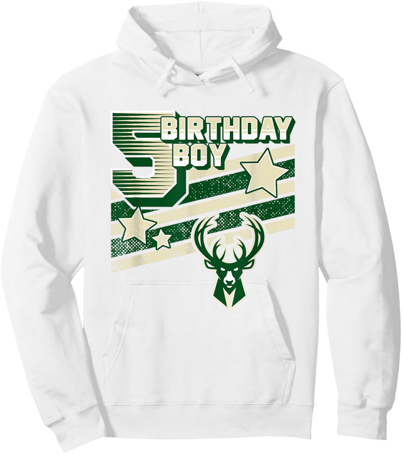 NBA Milwaukee Bucks 5th Birthday Boy Hoodie - Hoodie | White