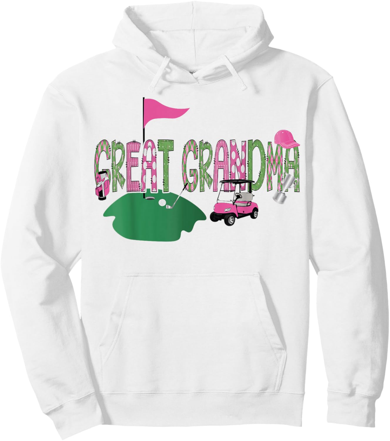 Golf Great Grandma Hole In One Golf 1St Birthday Party Hoodie - Hoodie | White