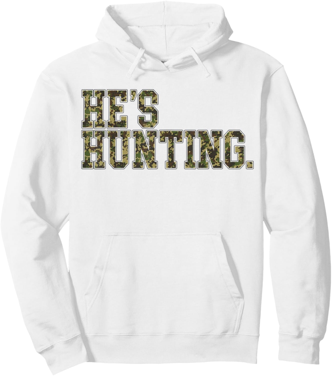 Retro He's Hunting Camo Flag Hunting Season Mom Hoodie - Hoodie | White