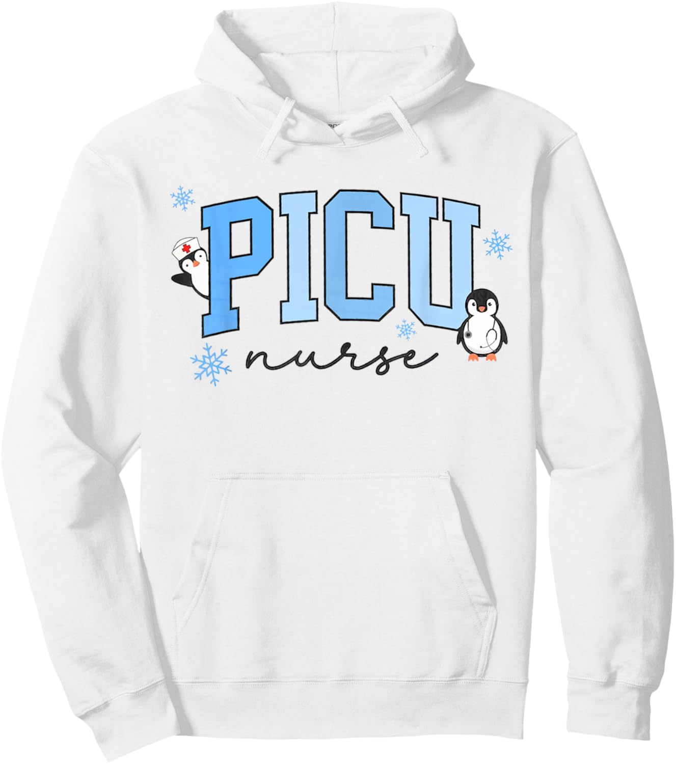 Merry PICU Nurse Christmas Pediatric ICU Nurse Holiday Hoodie - Hoodie | White