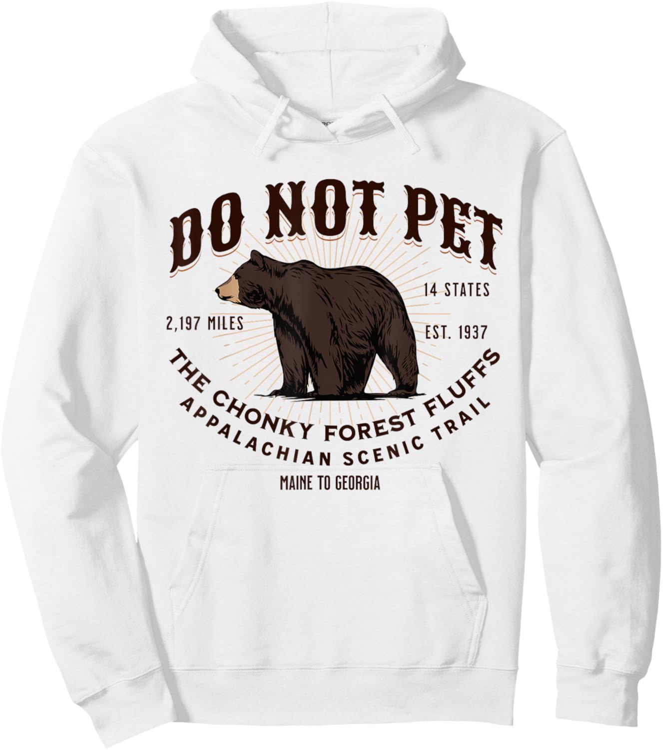Appalachian Trail Scenic Hiking Black Bear Funny Souvenir Hoodie - Hoodie | White