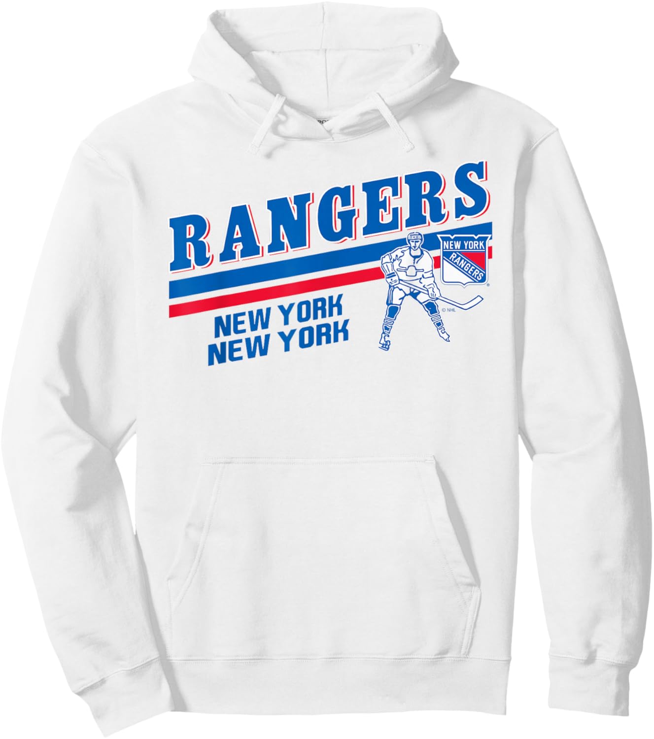 New York Rangers Officially Licensed Grey , Small, -Adults, NHL Fans, Short Sleeve, Modern, , Polyester Hoodie - Hoodie | White