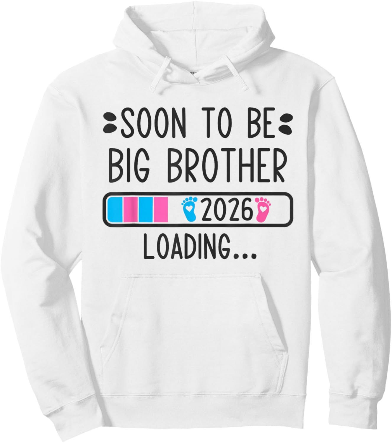 Soon to Be Big Brother 2026 Loading Pregnancy Announcement Hoodie - Hoodie | White