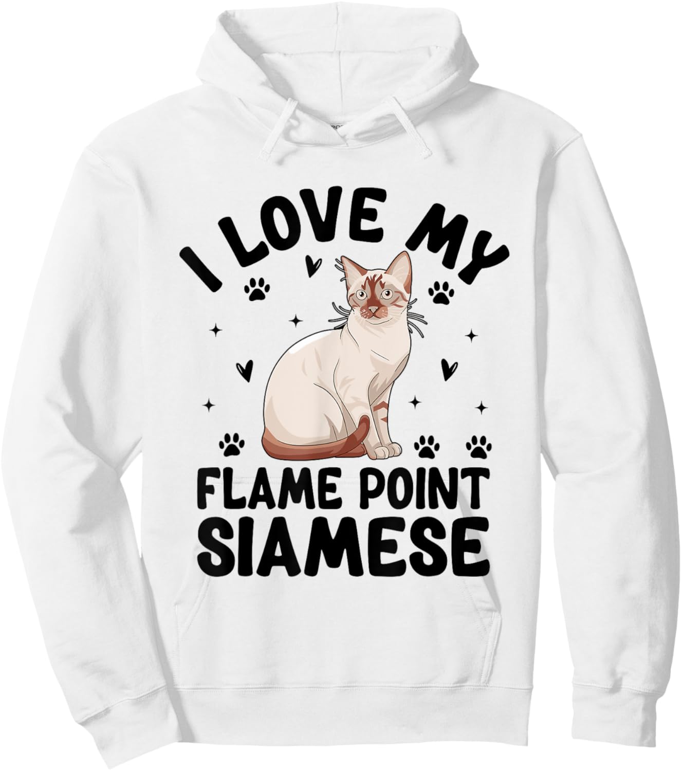 I Love My Flame Point Siamese Meezer Hoodie - Hoodie | White