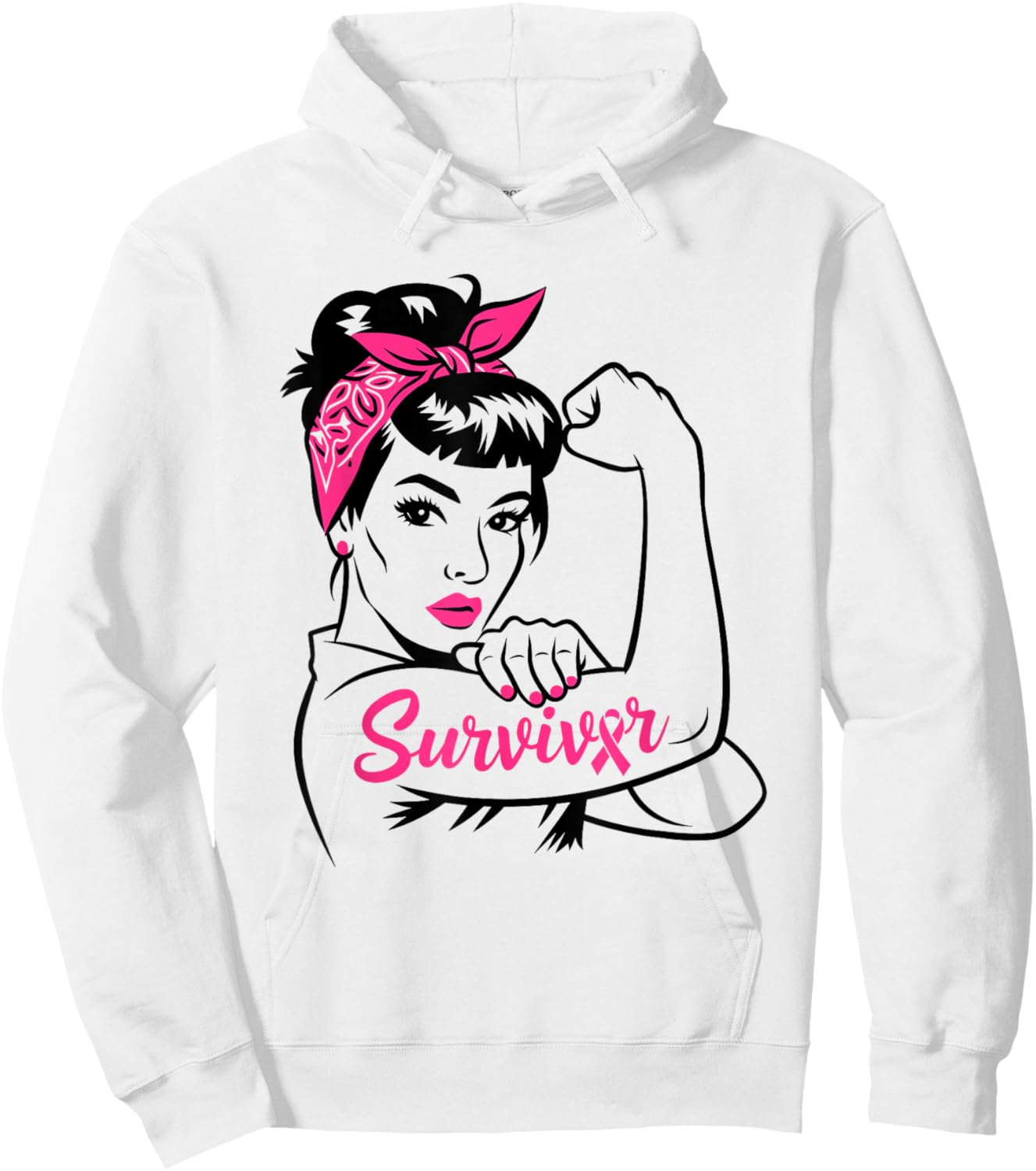Breast Cancer Survivor Pink Awareness Hoodie - Hoodie | White
