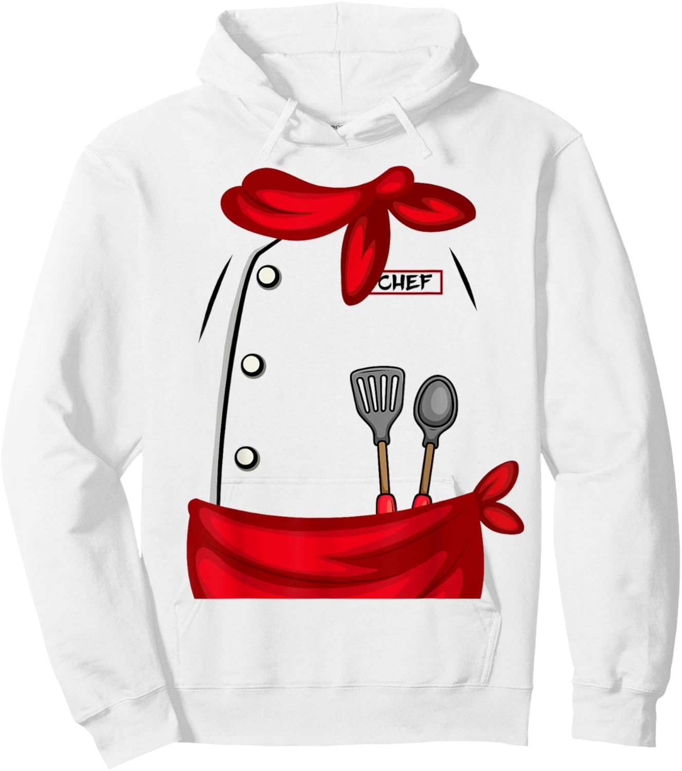 Funny Chef Uniform Cosplay DIY Costume Happy Halloween Day Hoodie - Hoodie | White