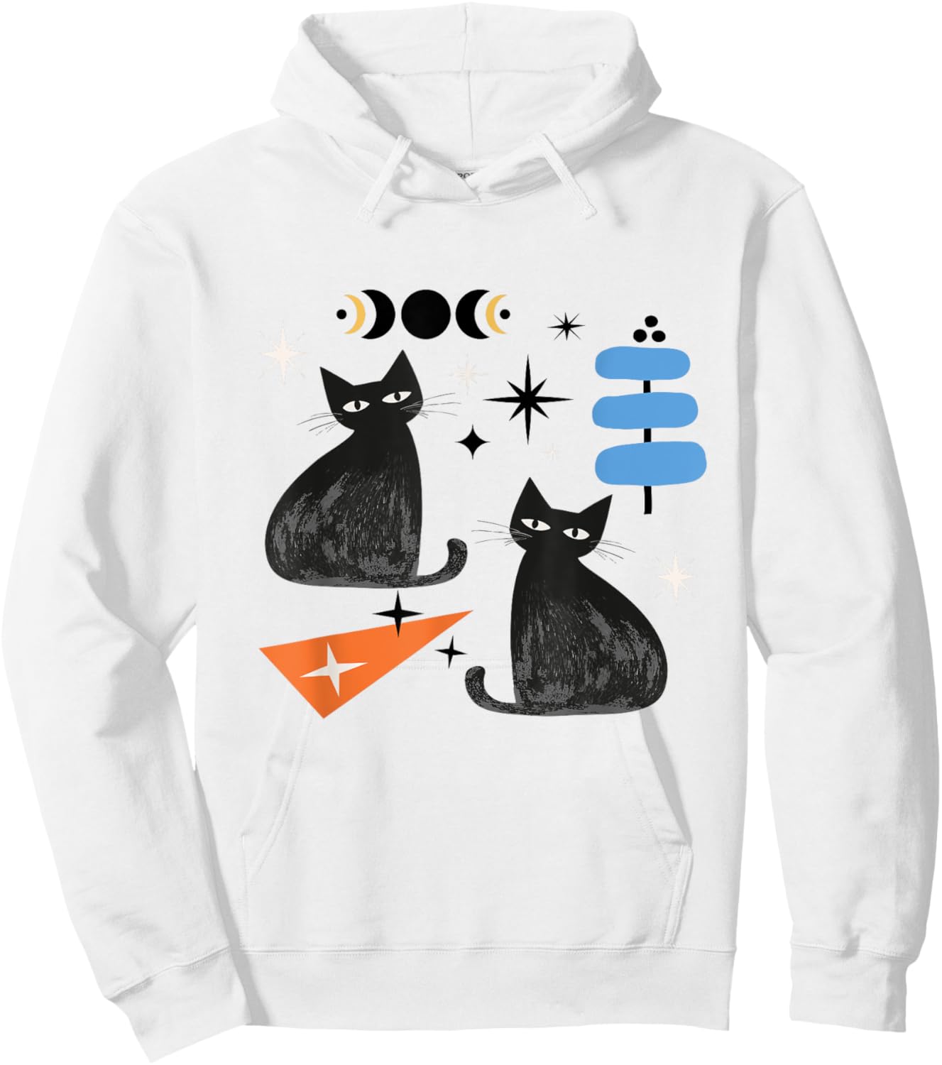 Atomic Age Cat Midcentury Mid Century Retro Space Modern Men Women Kids Hoodie - Hoodie | White