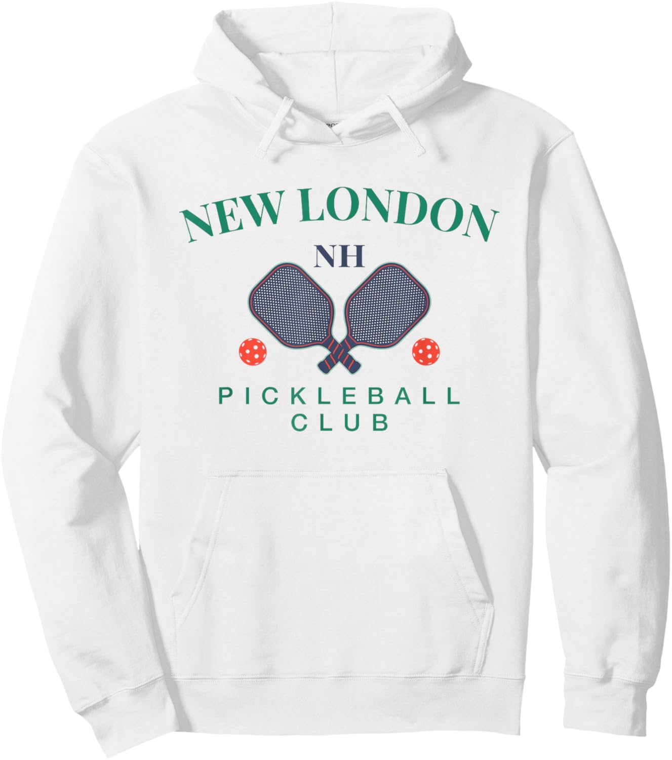 New London, NH Pickleball Club for Paddle Players Hoodie - Hoodie | White