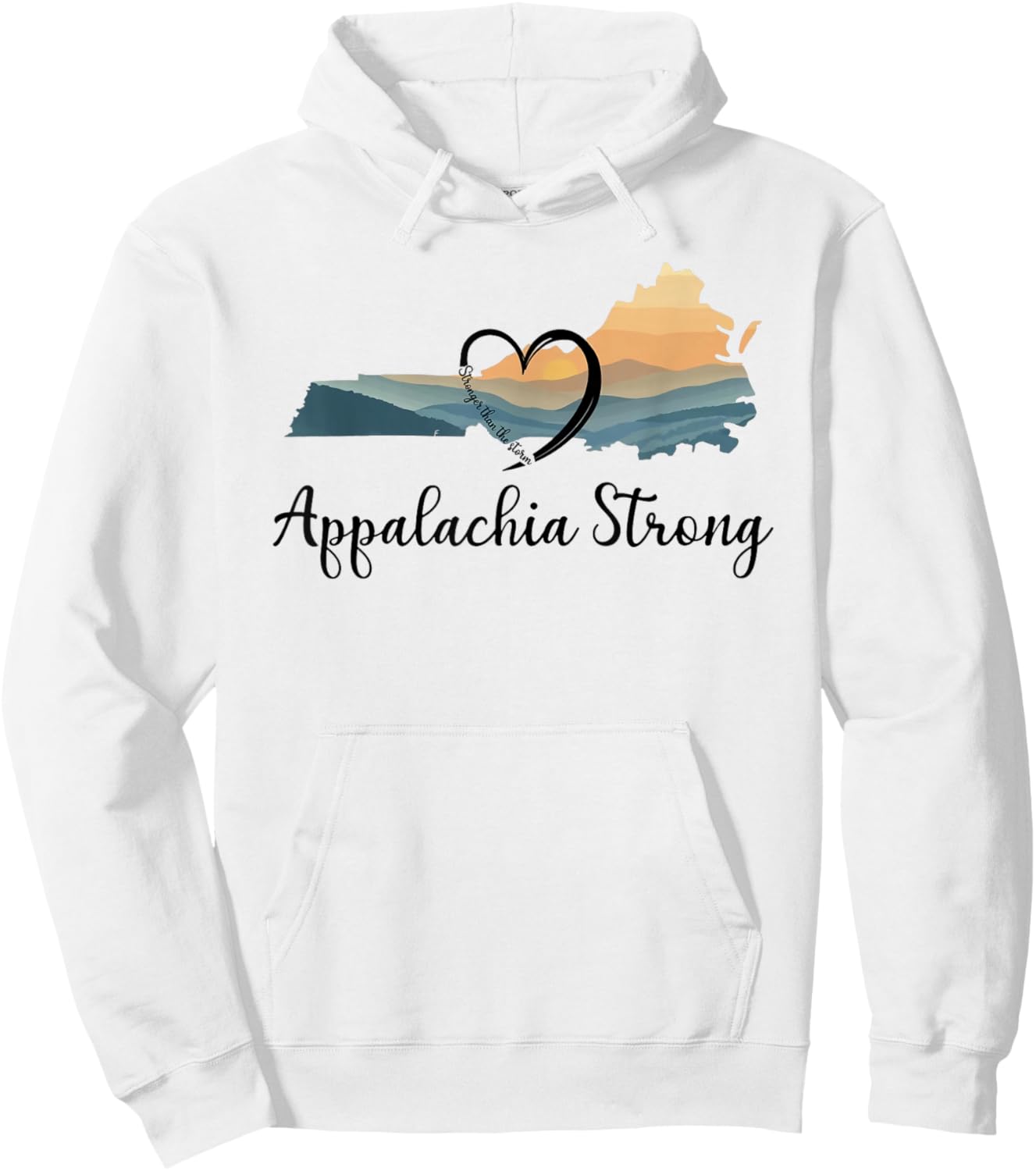 Appalachia Strong NC Mountains Hoodie - Hoodie | White