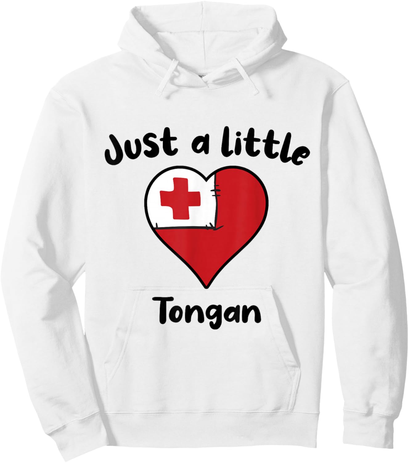 Just A Little Tongan Cute Tonga Flag Heart Hoodie - Hoodie | White