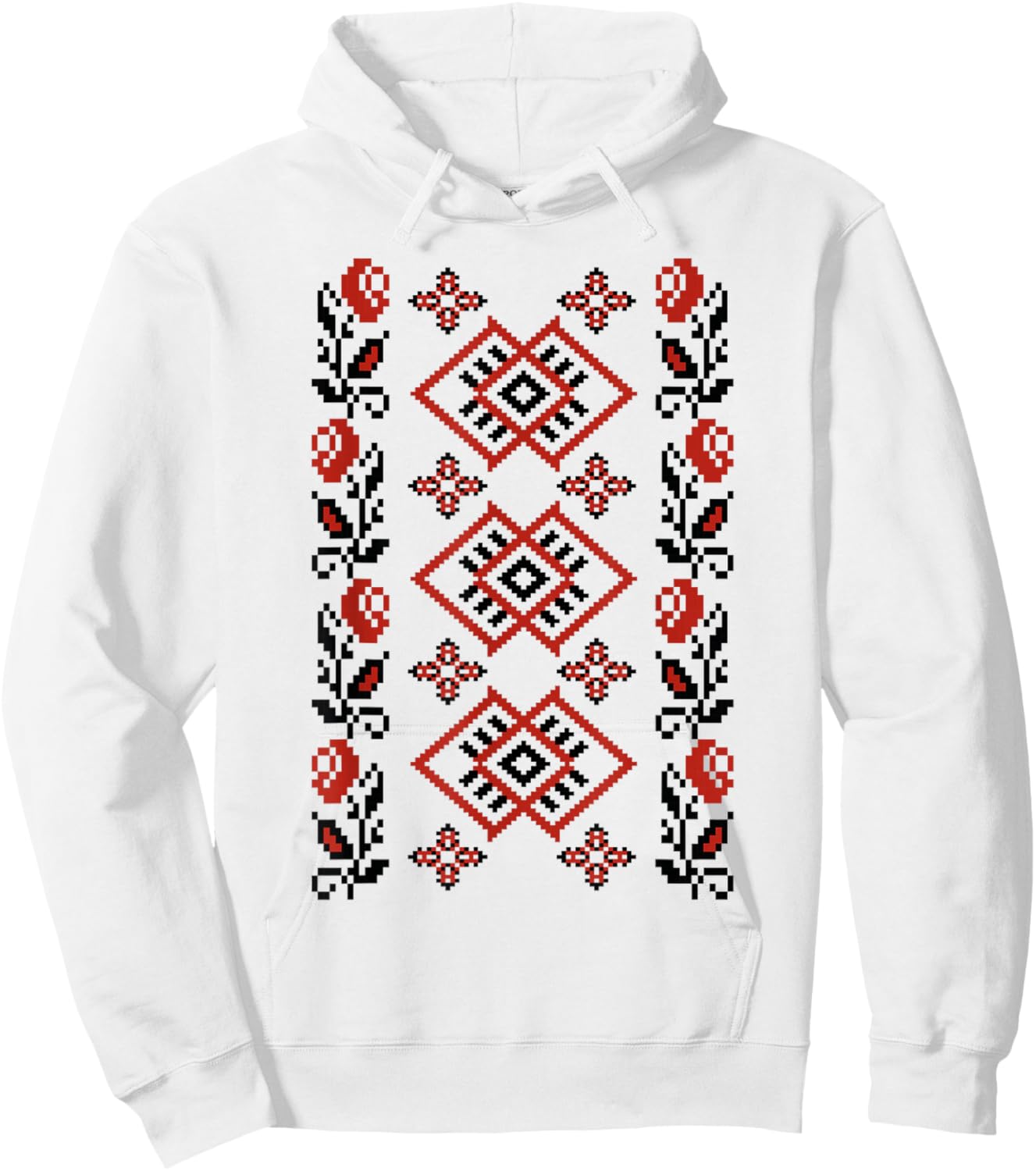 Noi Suntem Romani Traditional Romanian Folk Art Motifs Hoodie - Hoodie | White