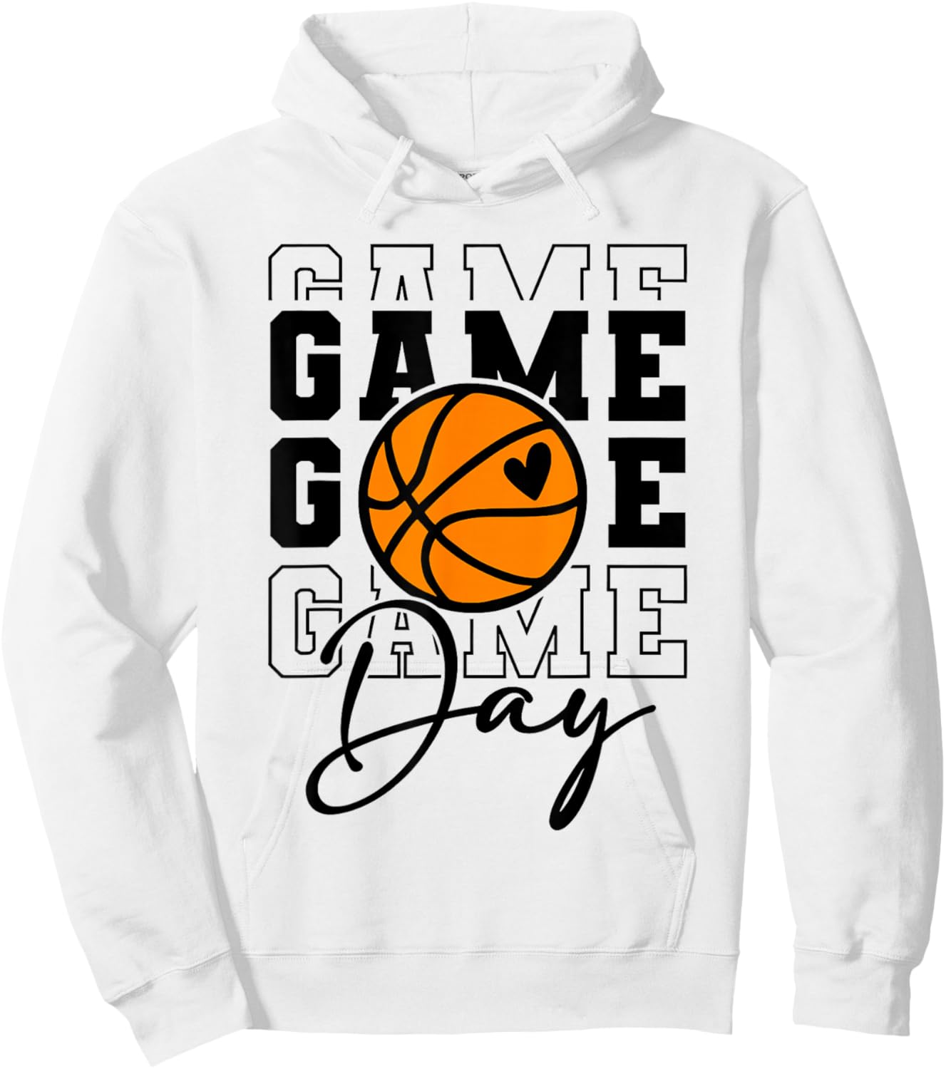 Basketball Game Day Hoodie - Hoodie | White
